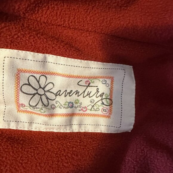 Aventura Melrose Jacket XL Brown Red Floral Fleece Lined Like New - Picture 7 of 9
